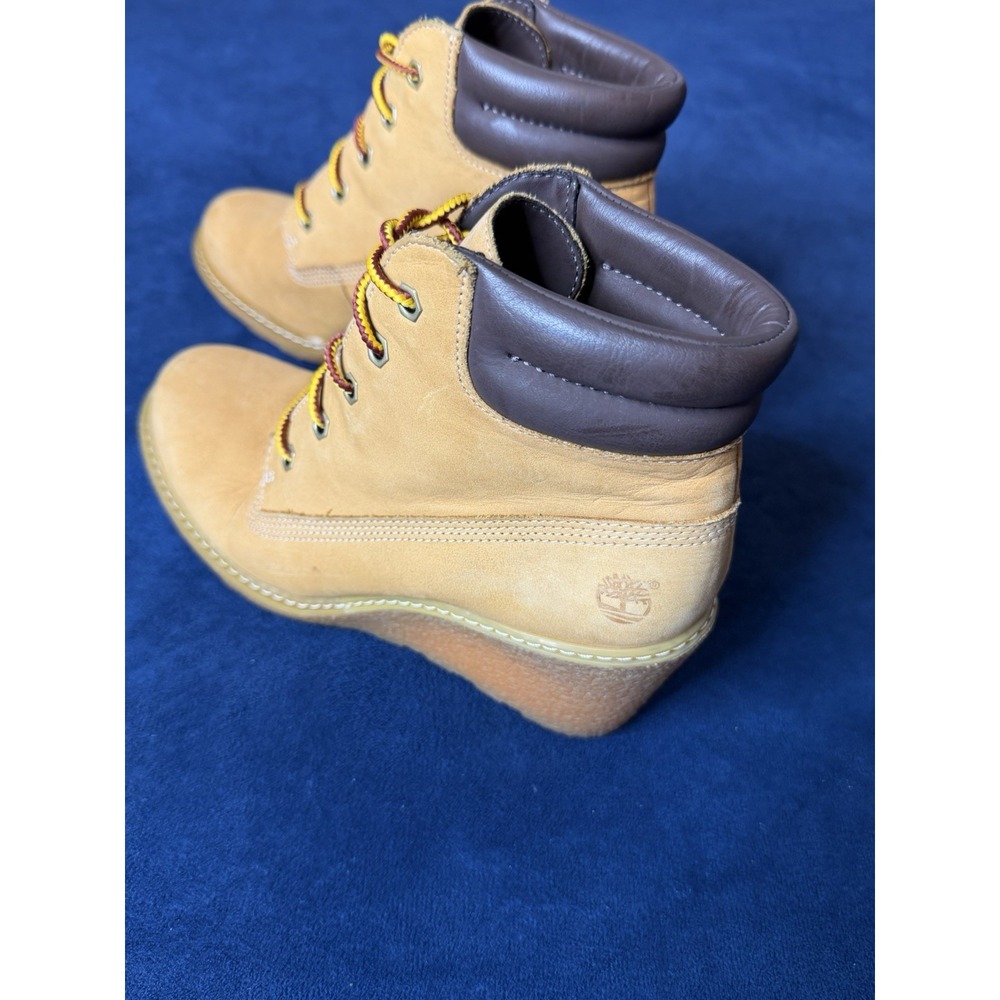 Timberland Earthkeepers Amston Wedge Boots Wheat Lace-Up Heels 8251A Womens 6 M